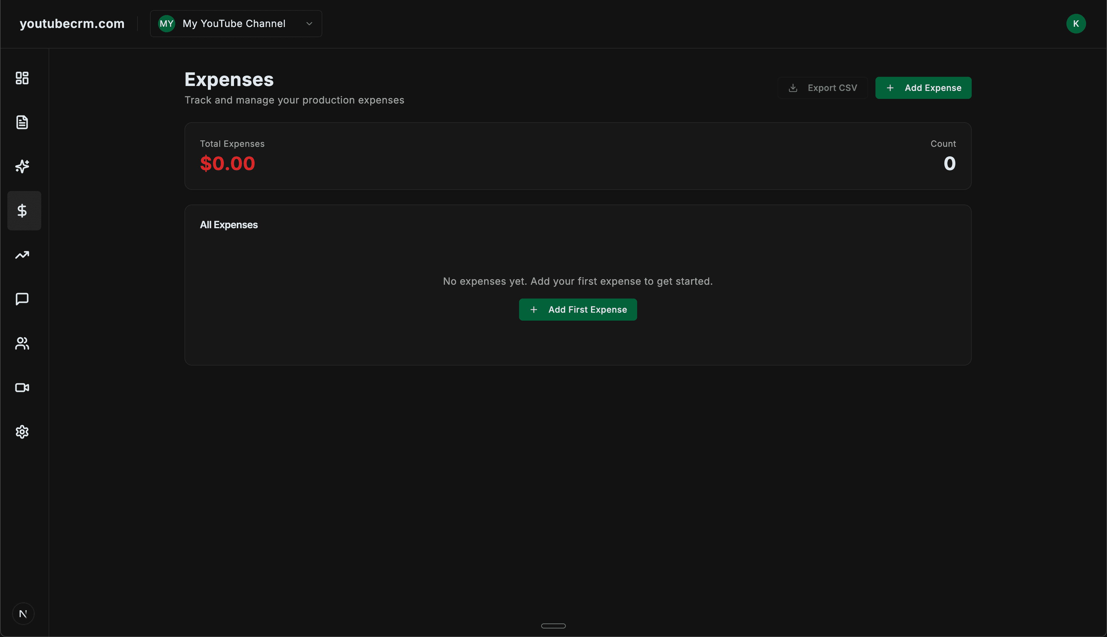 youtubecrm.com dashboard preview 4