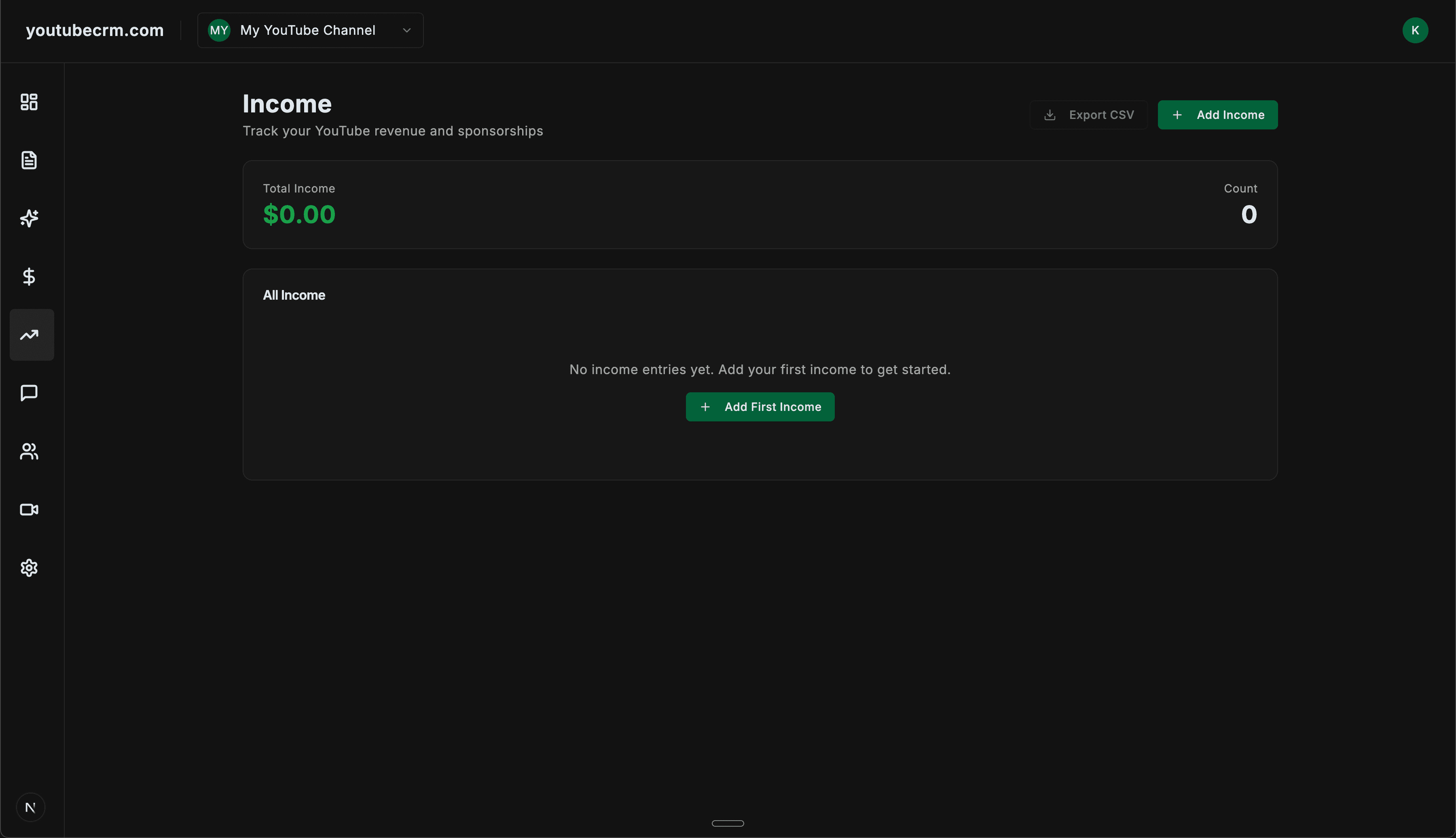 youtubecrm.com dashboard preview 5